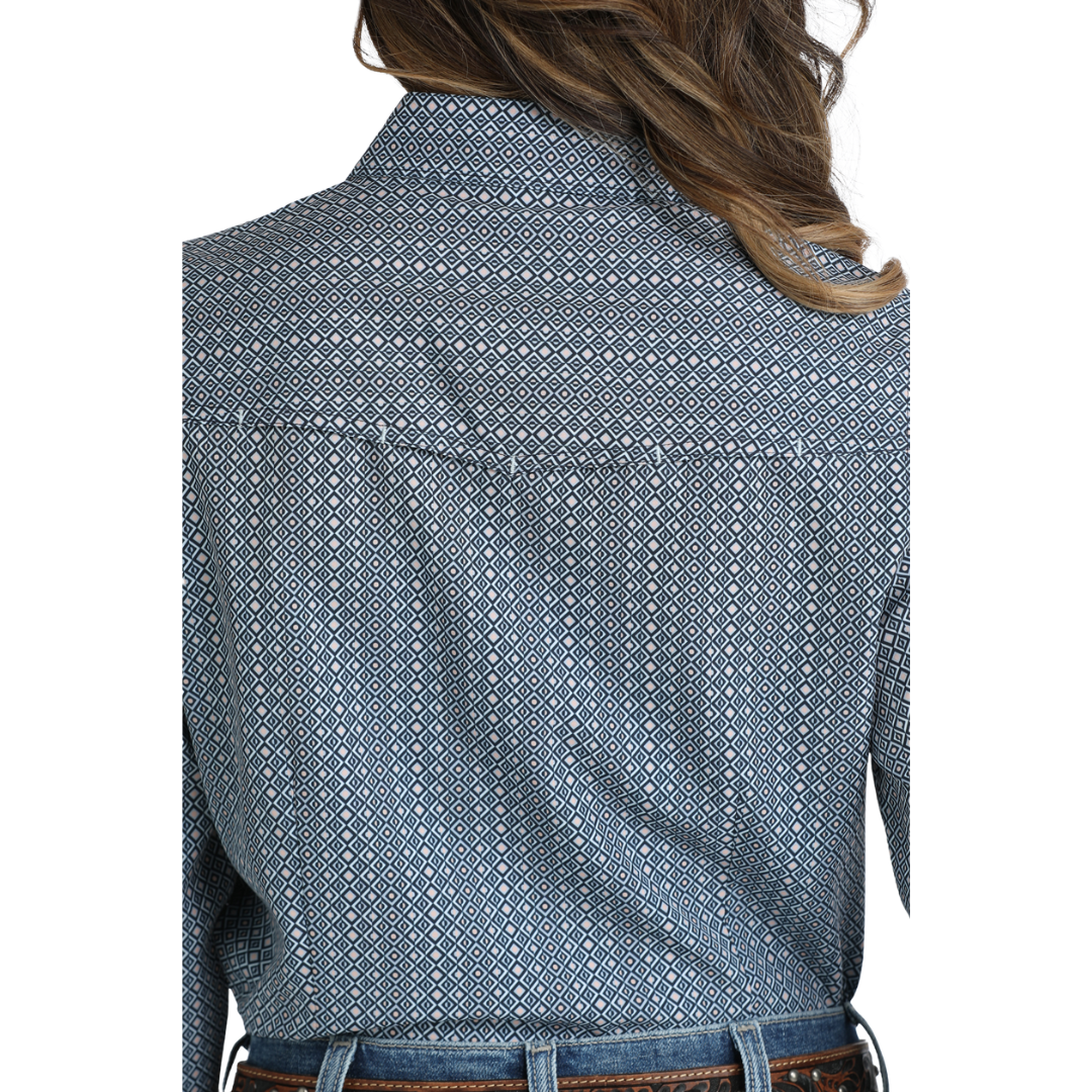Cinch Ladies Arenaflex Light Blue Snap Shirt MSW9206006