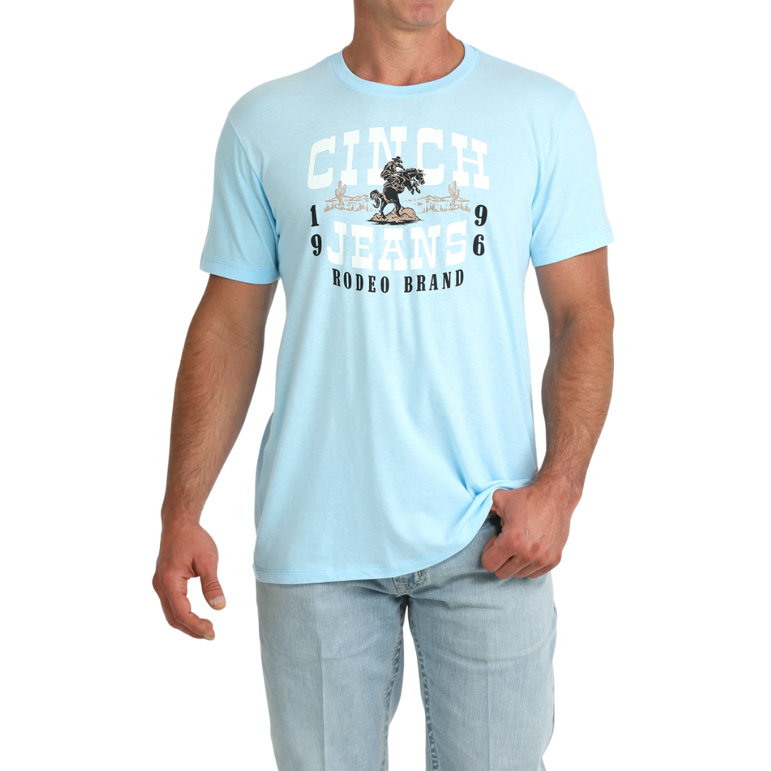 Cinch Men's Light Blue Logo Graphic T-Shirt MTT1690722