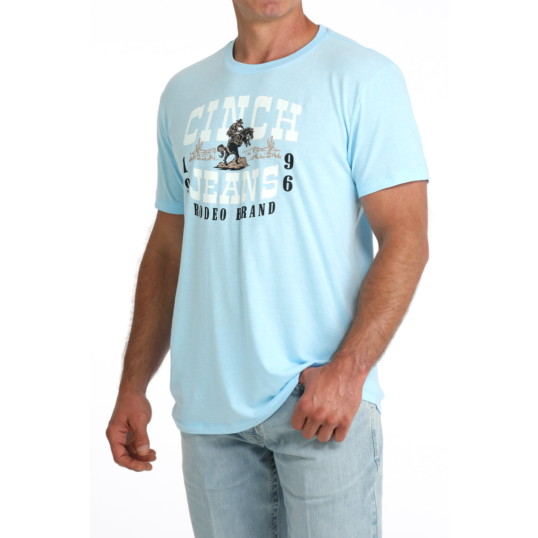 Cinch Men's Light Blue Logo Graphic T-Shirt MTT1690722