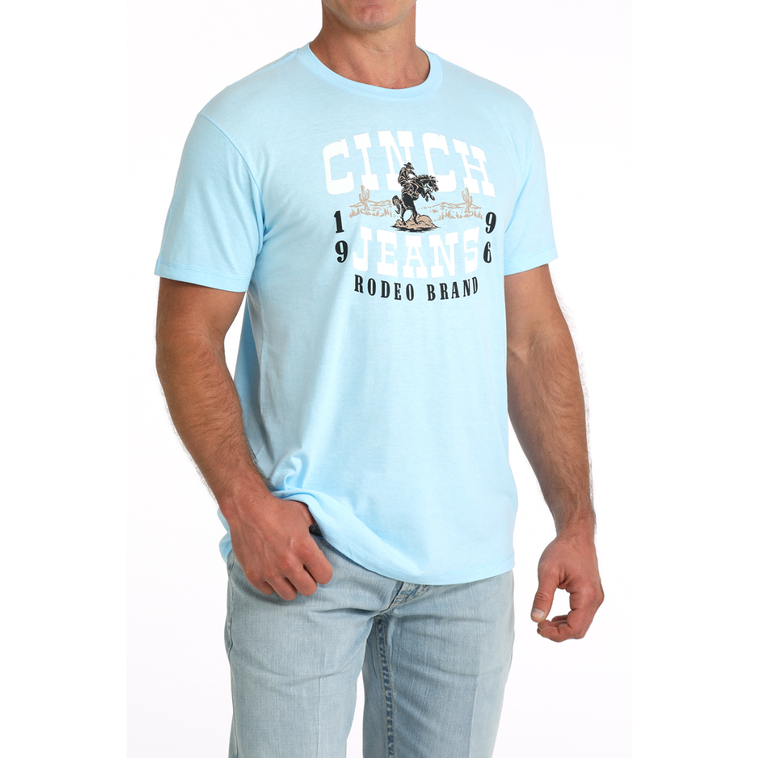 Cinch Men's Light Blue Logo Graphic T-Shirt MTT1690722