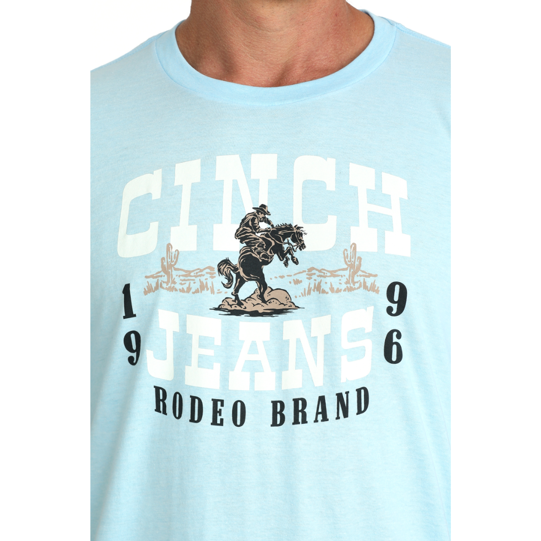 Cinch Men's Light Blue Logo Graphic T-Shirt MTT1690722