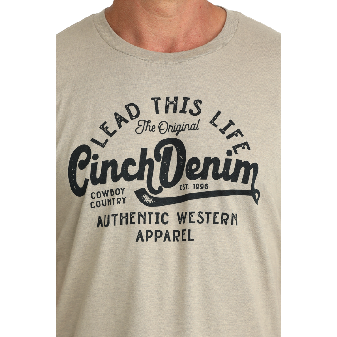 Cinch Men's Khaki Brown Logo Graphic T-Shirt MTT1690723
