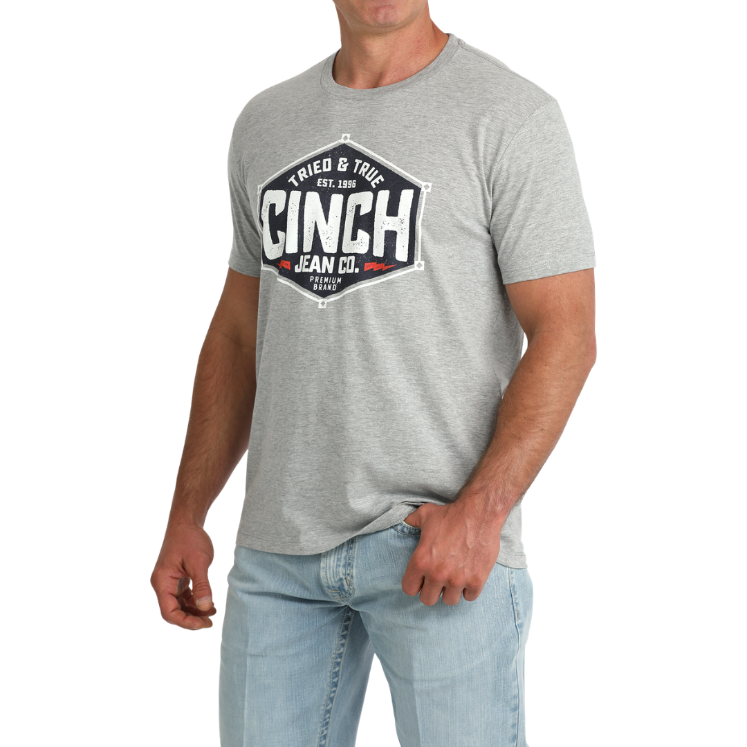 Cinch Men's Heather Grey Logo Graphic T-Shirt MTT1690725
