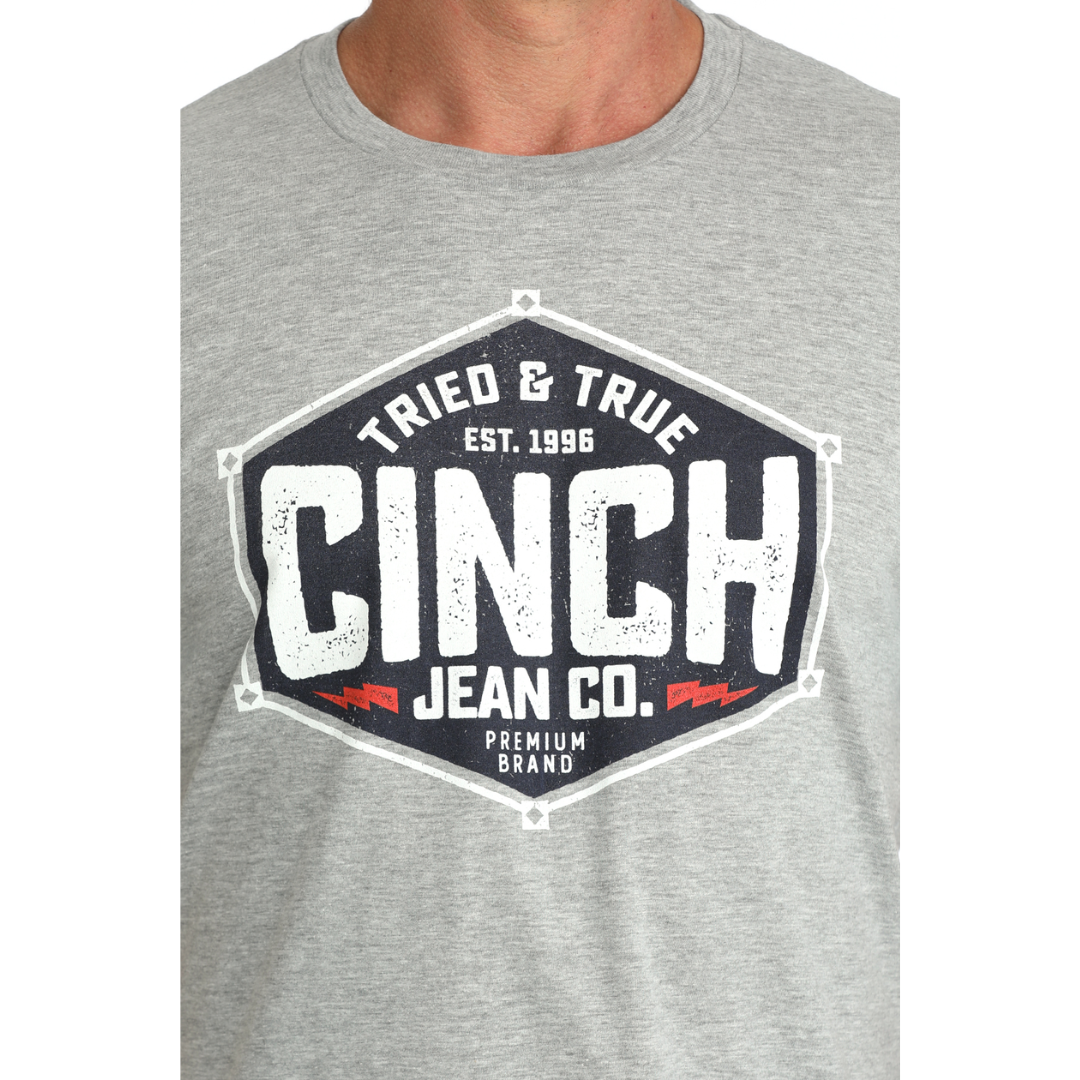 Cinch Men's Heather Grey Logo Graphic T-Shirt MTT1690725