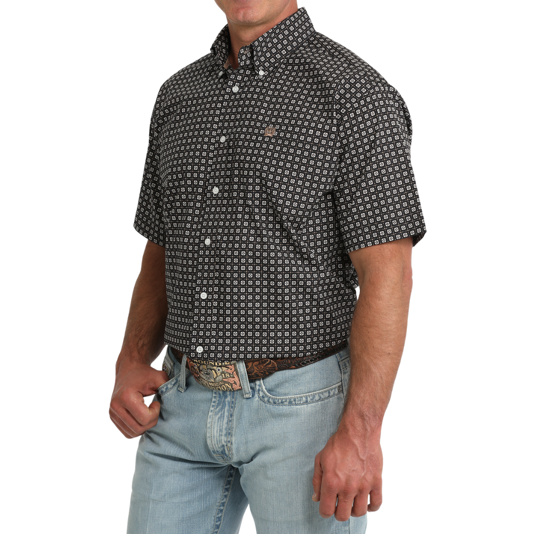 Cinch Men's Navy Geo Print Button Down Shirt MTW1111519