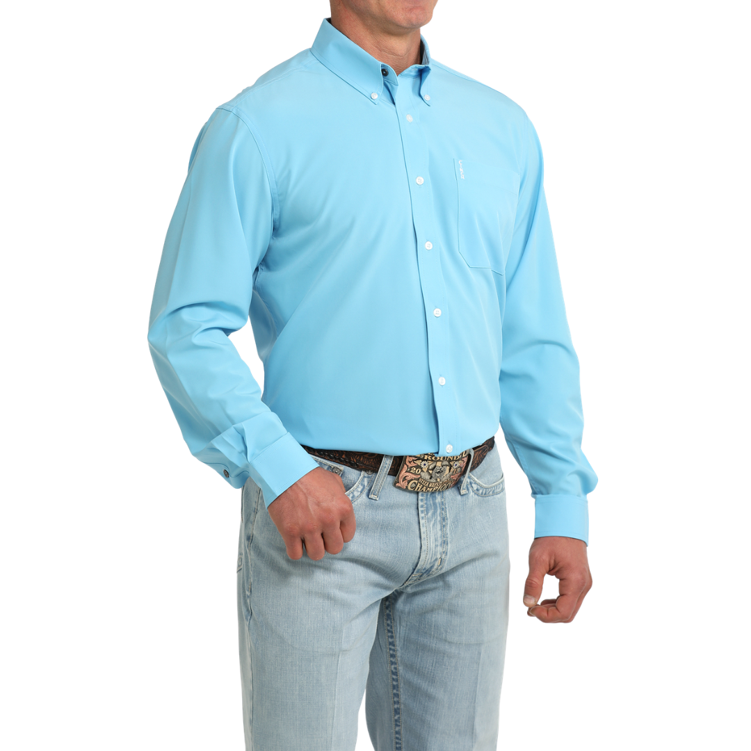 Cinch Men's Solid Blue Modern Button Down Shirt MTW1347156