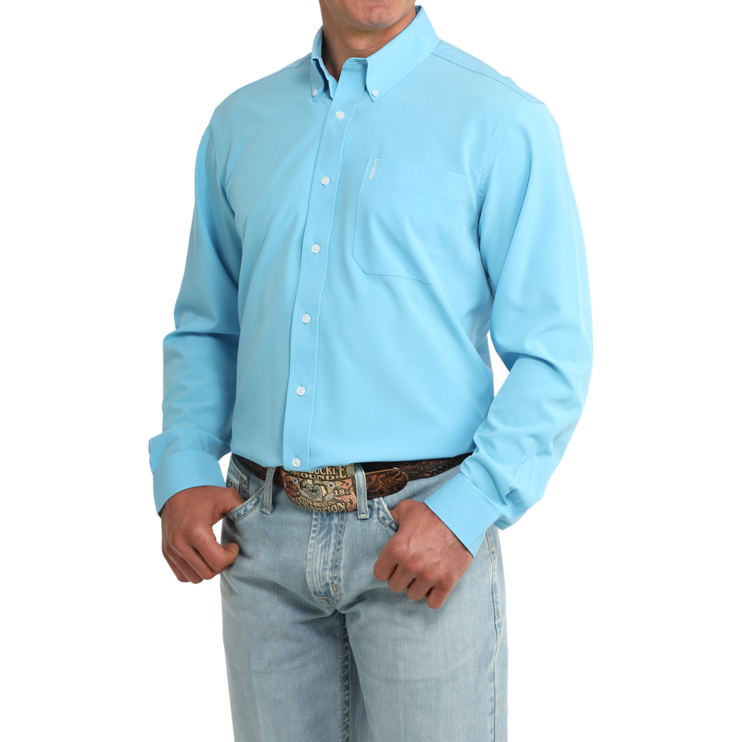 Cinch Men's Solid Blue Modern Button Down Shirt MTW1347156