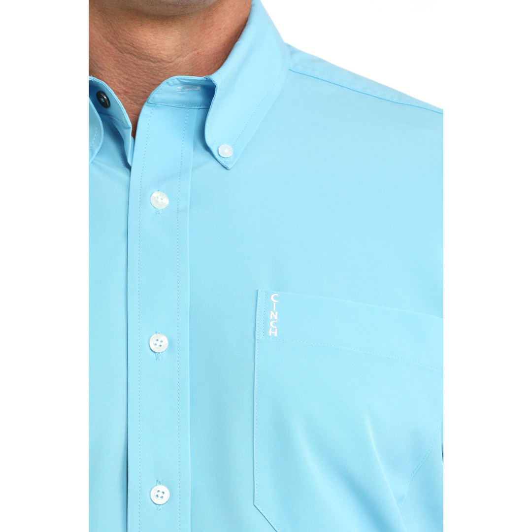 Cinch Men's Solid Blue Modern Button Down Shirt MTW1347156