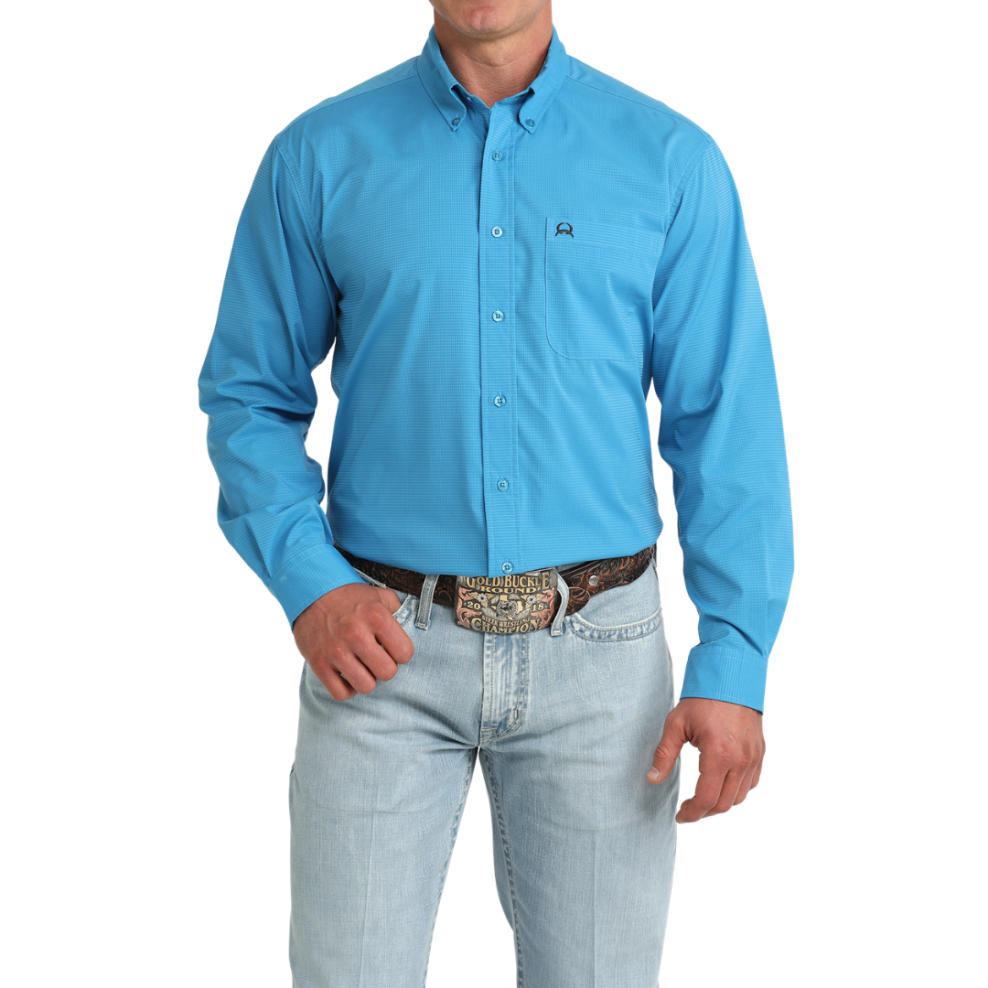 Cinch Men's Solid Blue ArenaFlex Button Down Shirt MTW1724003