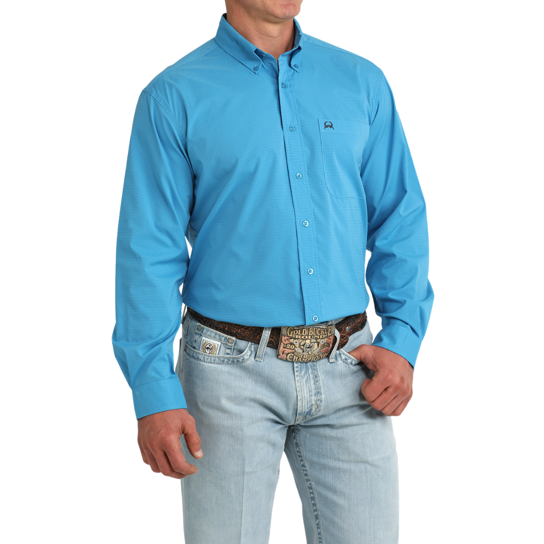 Cinch Men's Solid Blue ArenaFlex Button Down Shirt MTW1724003