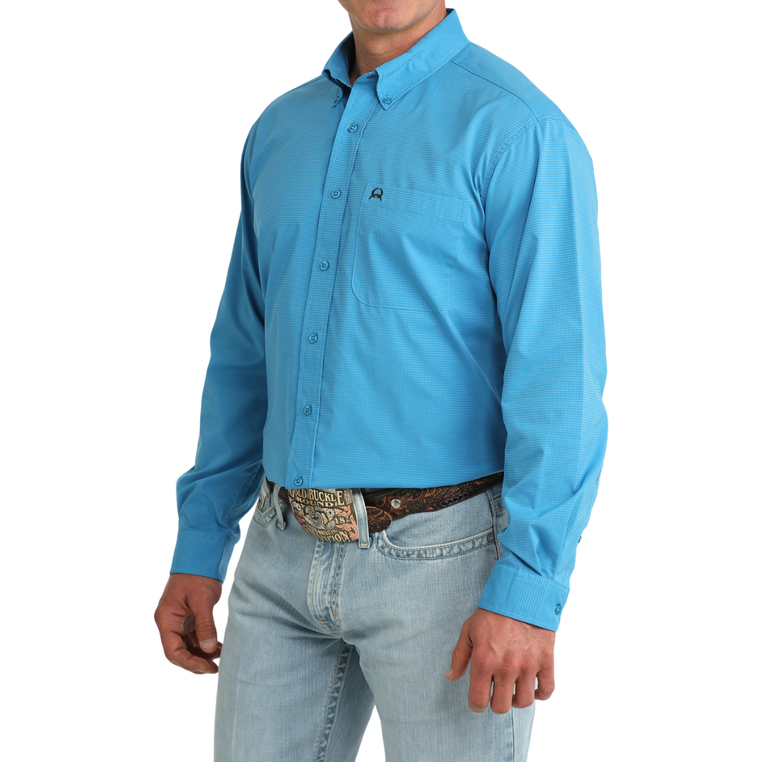Cinch Men's Solid Blue ArenaFlex Button Down Shirt MTW1724003
