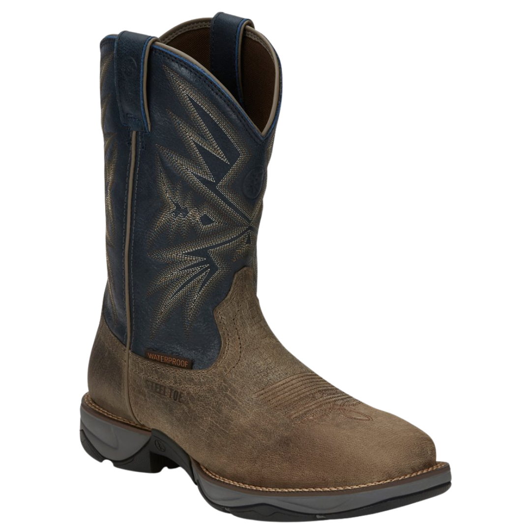 Tony Lama Men's Bartlett Night Blue Cowhide Steel Toe Work Boot RR3361