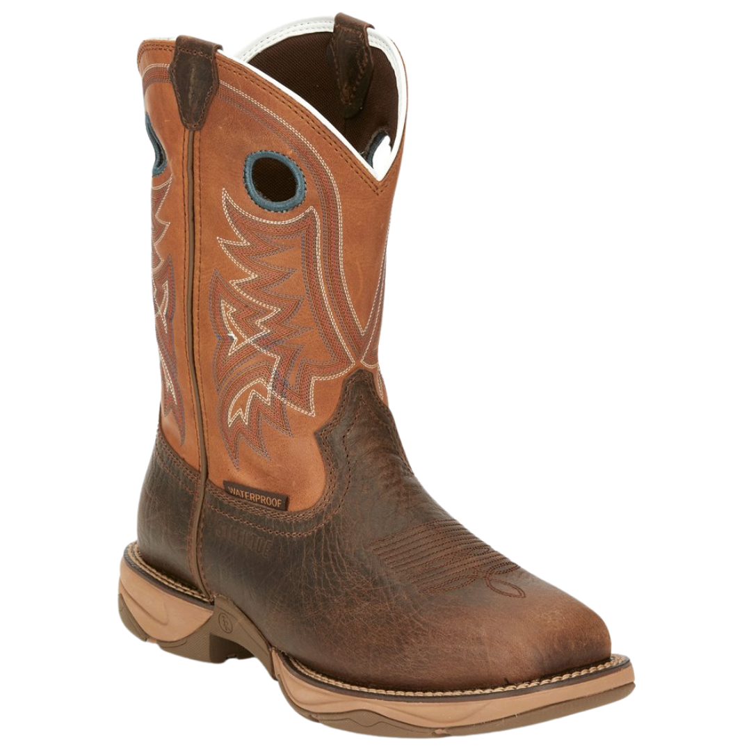 Tony Lama Men's Lopez Rustic Orange Cowhide Steel Toe Work Boot RR3363