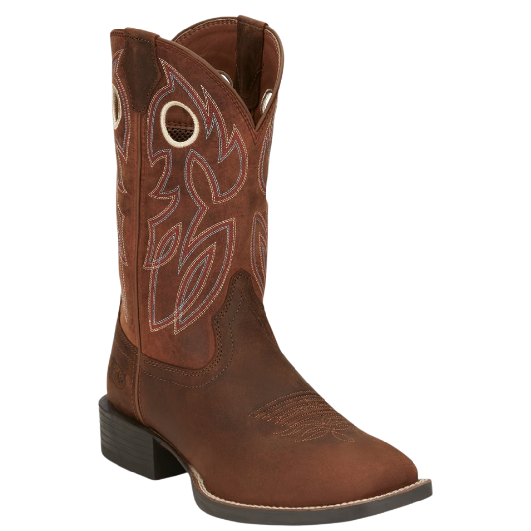 Justin Men's Bowline Bronze Orange Water Buffalo Western Boot SE7523