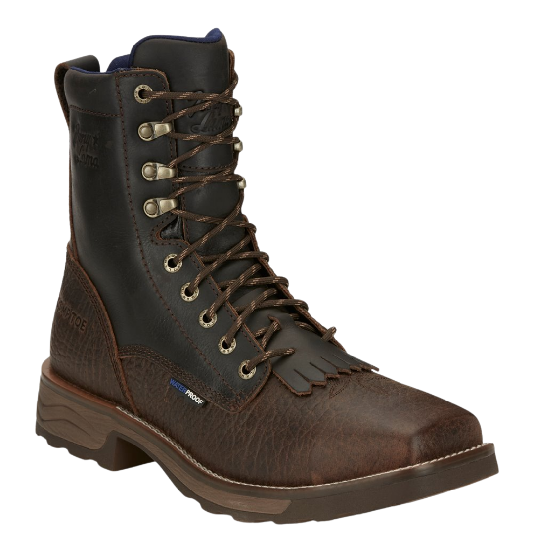 Tony Lama High Range 8" Waterproof Pecan Brown Comp Toe Boot TW3430