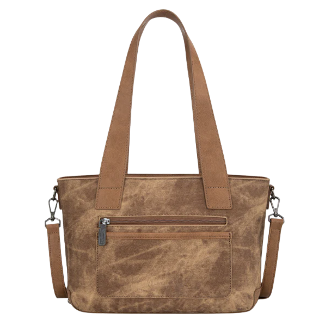Wrangler Ladies Denim Patchwork Brown Tote/Crossbody WG164-1830BR