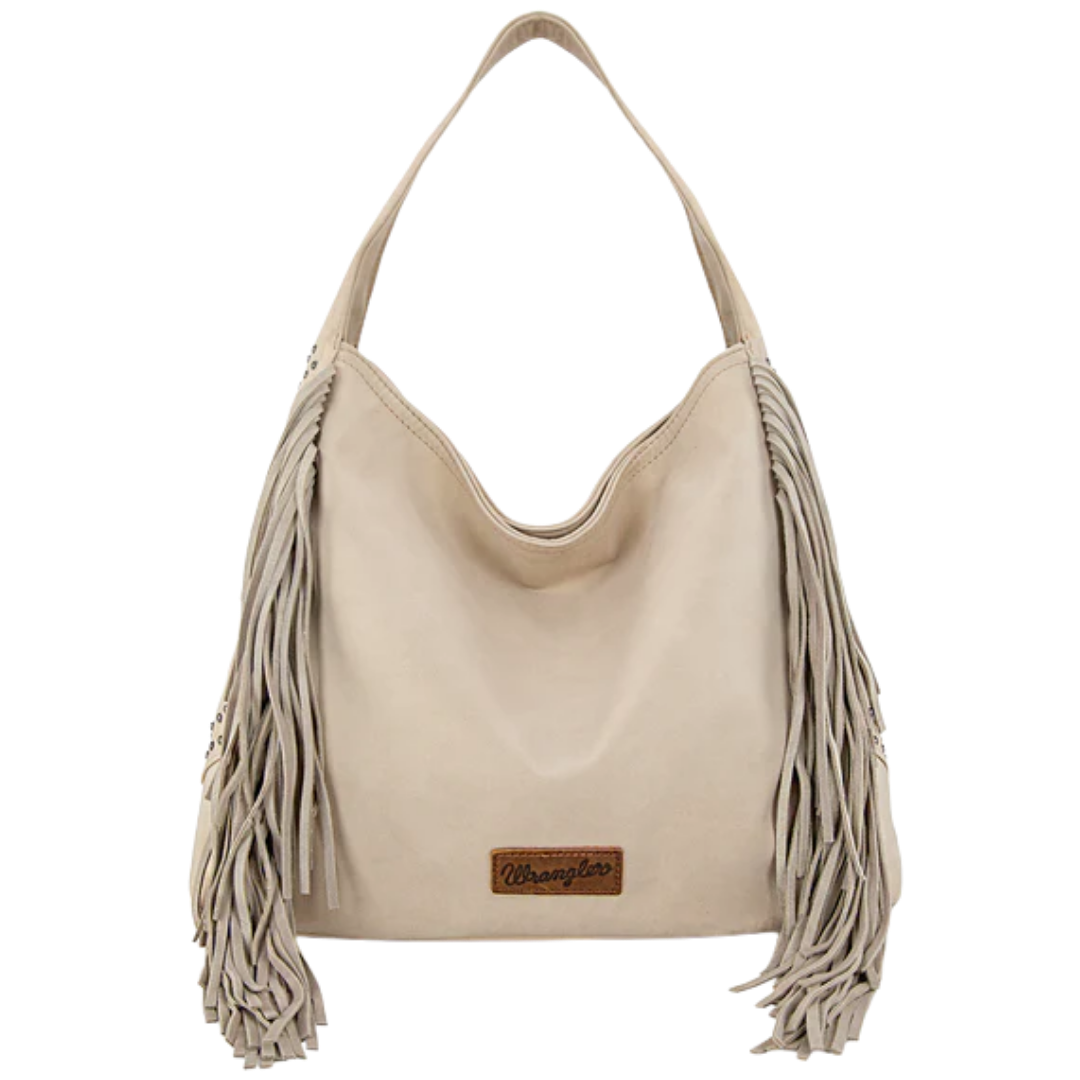 Wrangler Ladies Fringe Studded Hobo Beige Bag WG244-9182BG