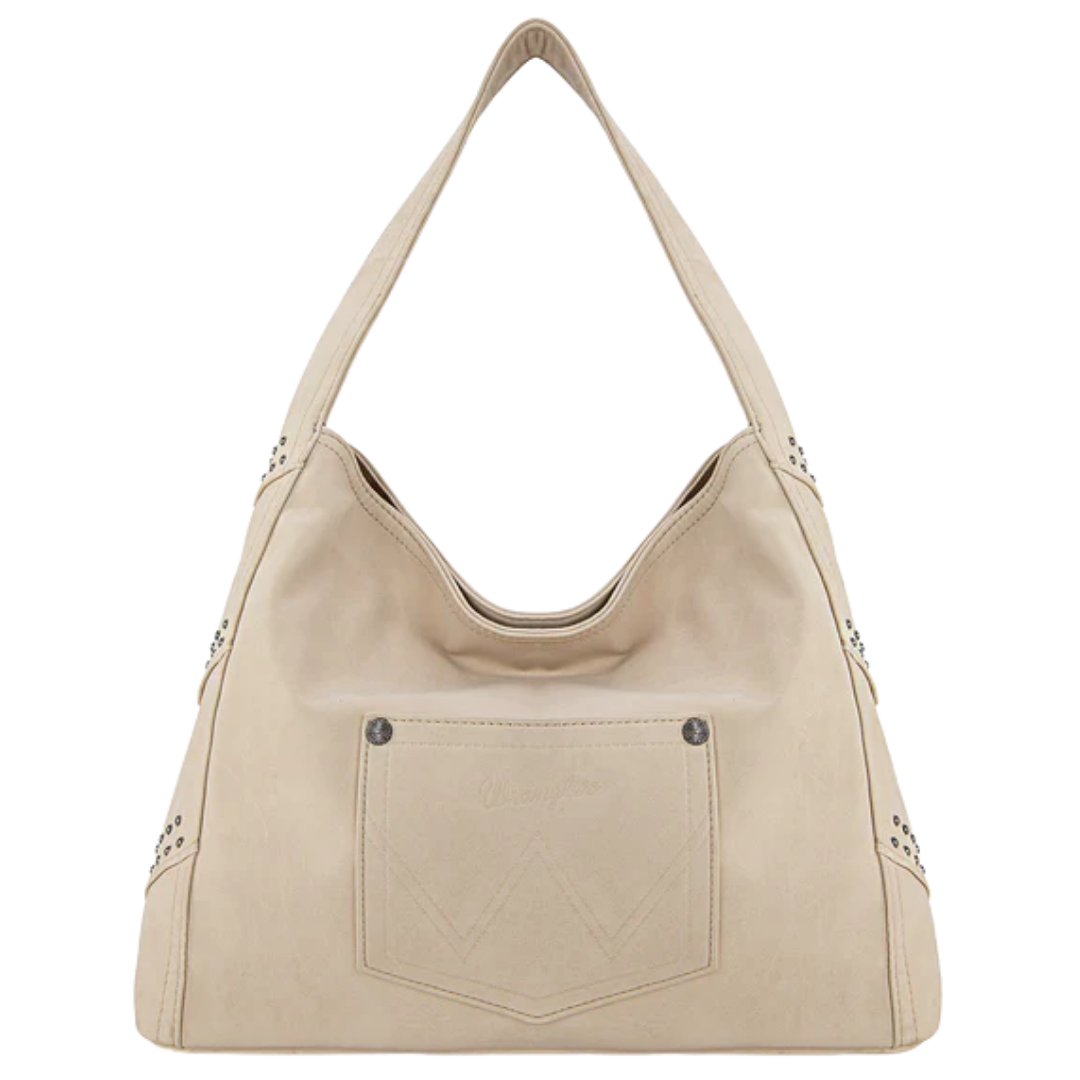 Wrangler Ladies Fringe Studded Hobo Beige Bag WG244-9182BG