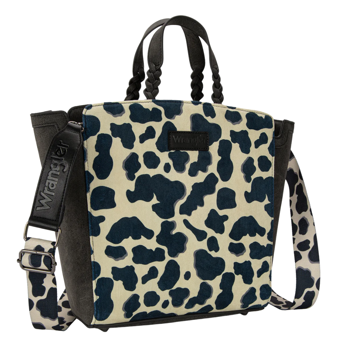 Wrangler Ladies Cow Print Concealed Carry Black Tote/Crossbody WG264-8014BK