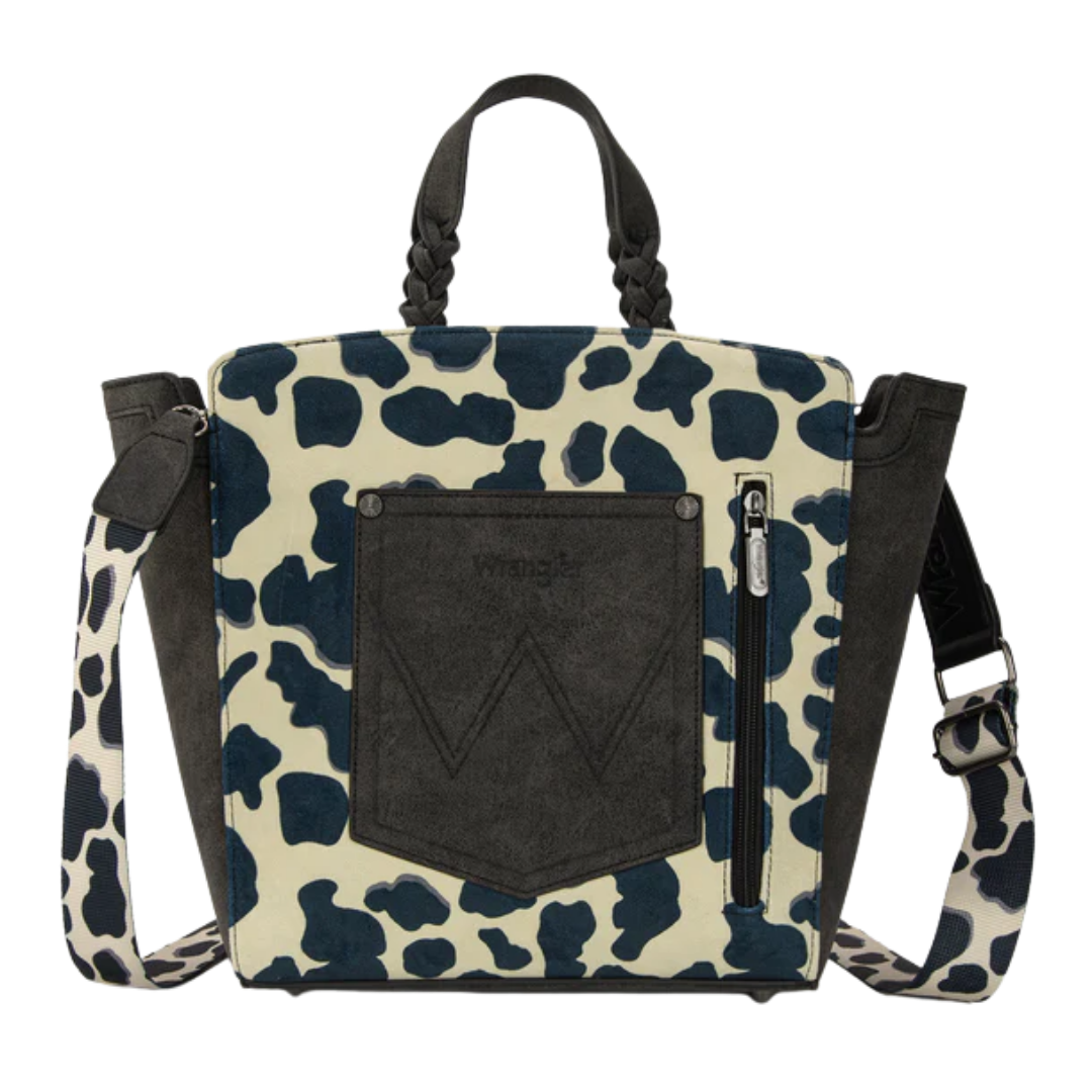 Wrangler Ladies Cow Print Concealed Carry Black Tote/Crossbody WG264-8014BK