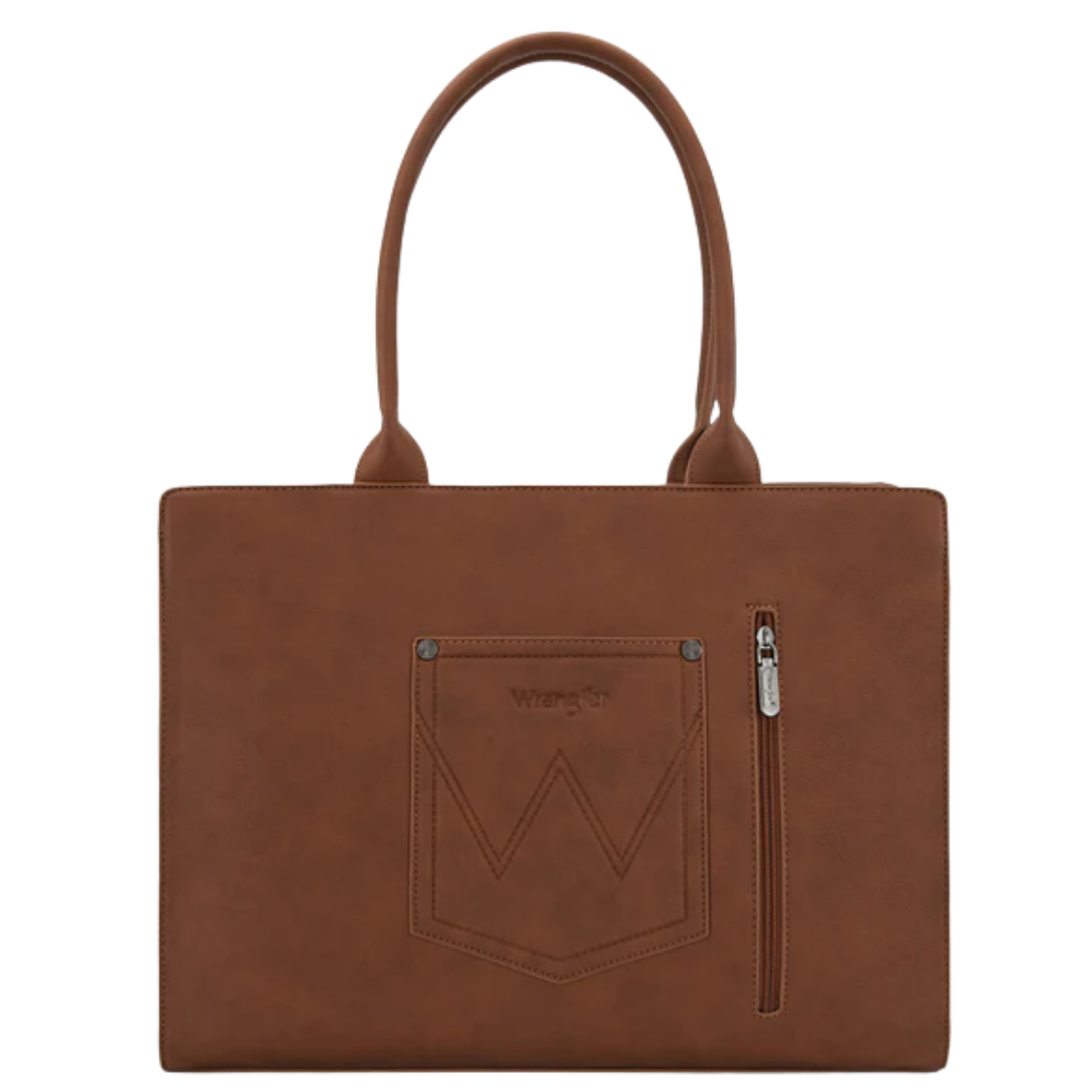 Wrangler Brown Horseshoe Cutout Carry-All Large Tote Bag WG292-8110BR