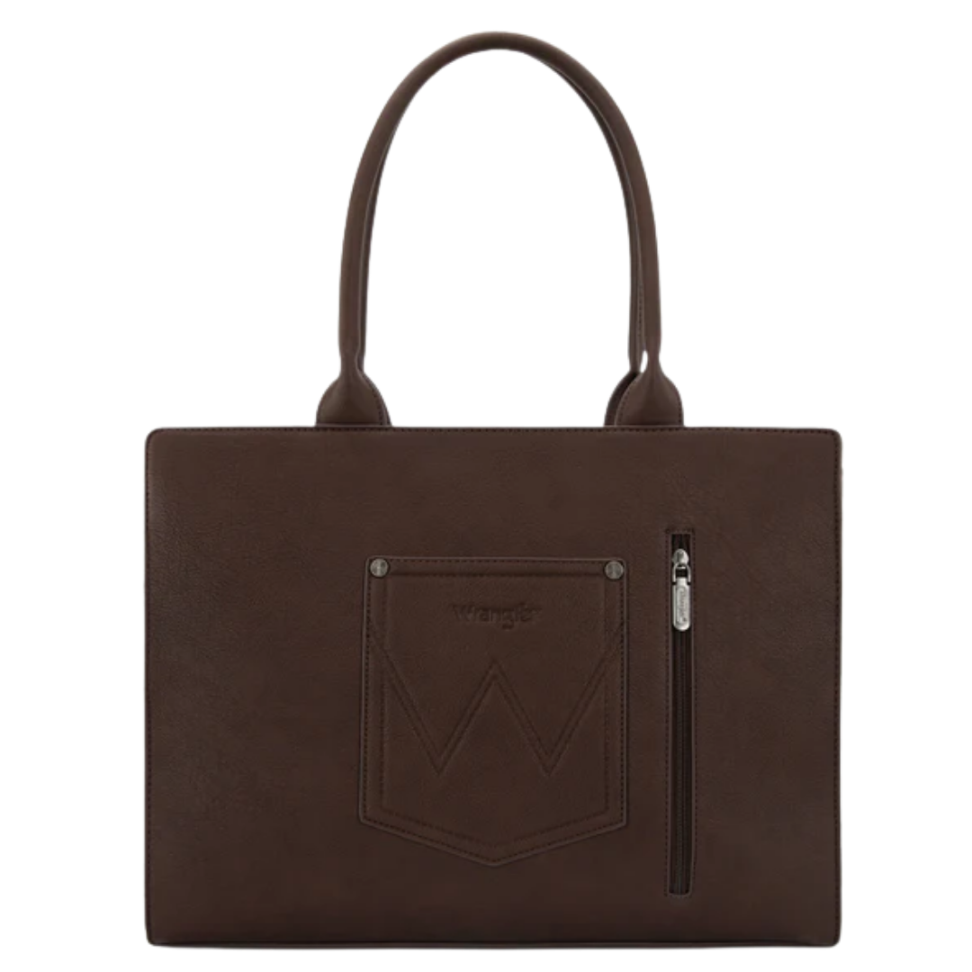 Wrangler Coffee Horseshoe Cutout Carry All Large Tote Bag WG292-8110CF