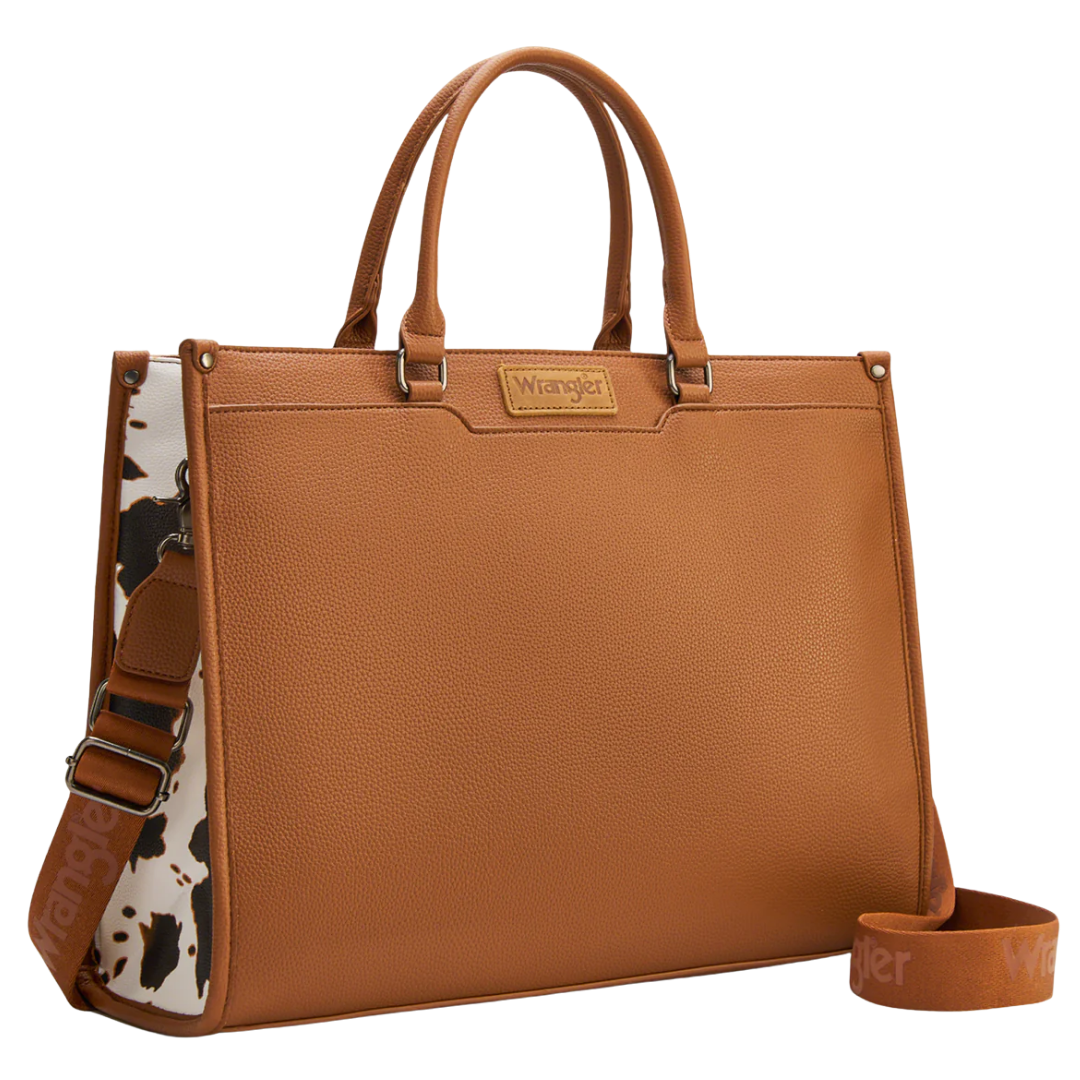 Wrangler Cow Brown Carry-All Large Work Crossbody Tote WG389-8119COW-BR