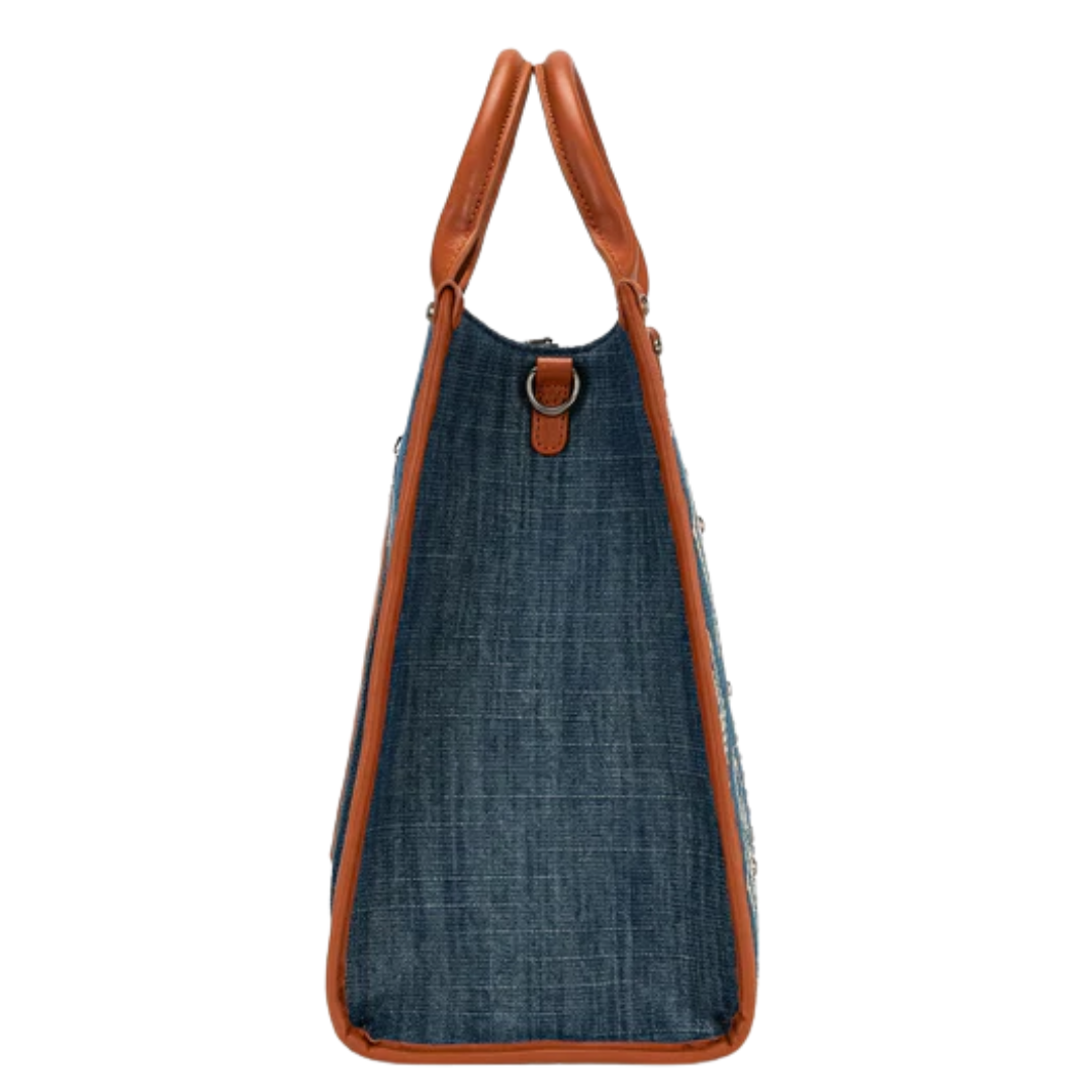 Wrangler Aztec Studded Jean Denim Tote & Crossbody Bag WG435-8119JN