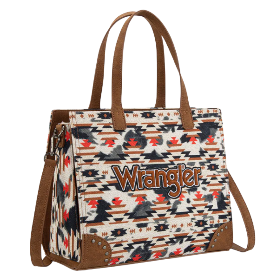 Wrangler Brown Aztec Print Crossbody Tote WG302-8130BR