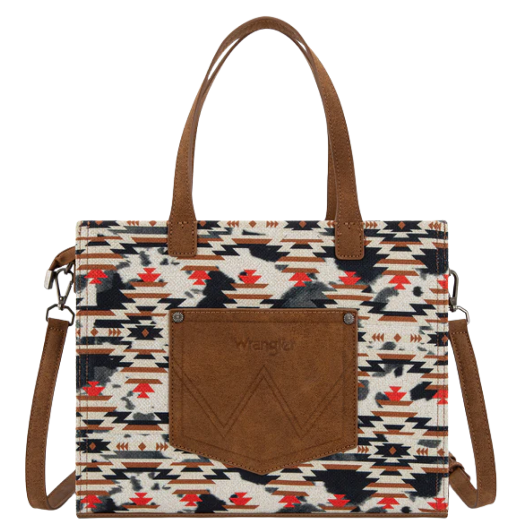 Wrangler Brown Aztec Print Crossbody Tote WG302-8130BR