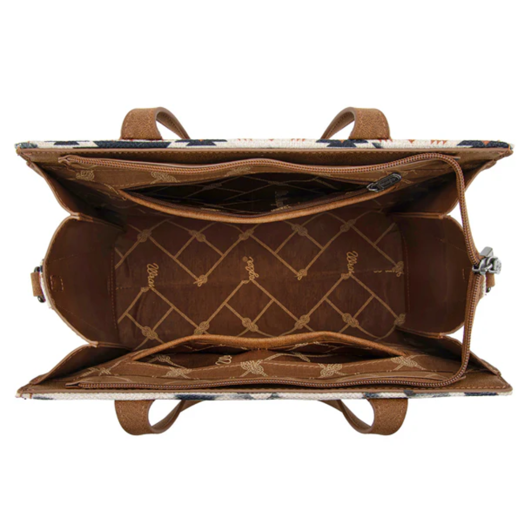 Wrangler Brown Aztec Print Crossbody Tote WG302-8130BR