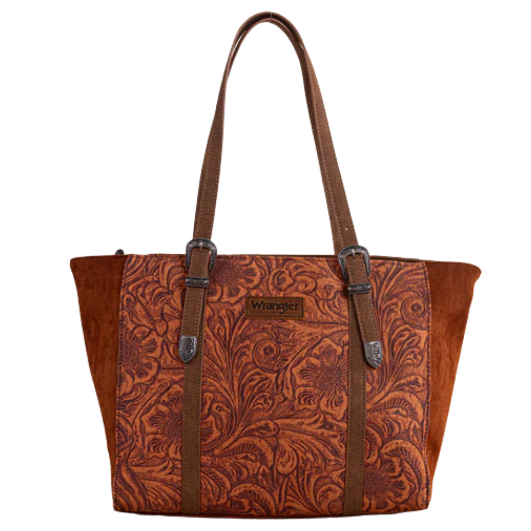 Wrangler Brown Vintage Floral Printed Large Tote Bag WG277-2002BR