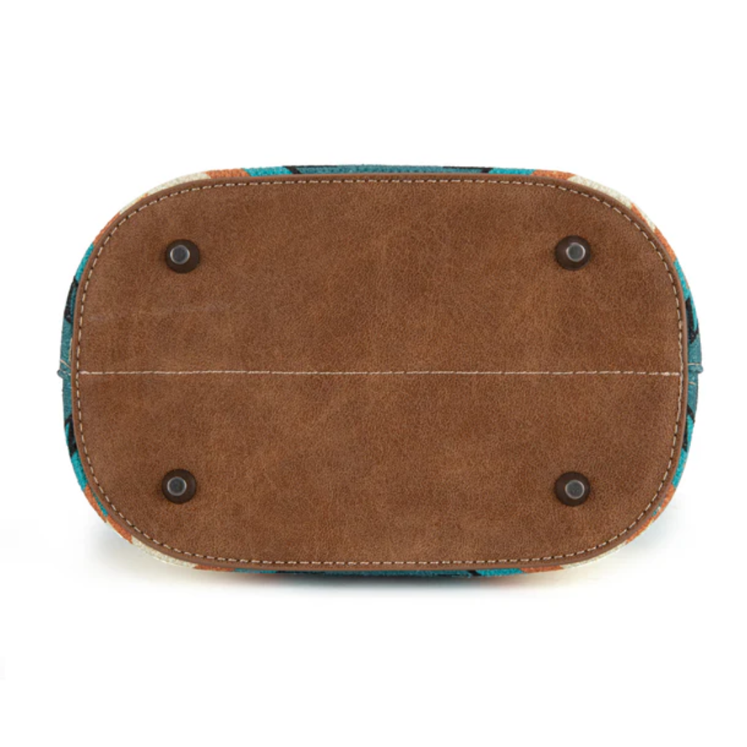 Wrangler Ladies Aztec Distressed Print Turquoise Crossbody WG221-8360TQ