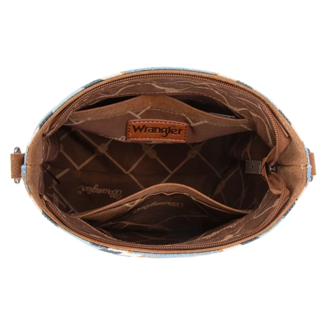 Wrangler Ladies Aztec Distressed Print Jean Crossbody WG221-8360JN