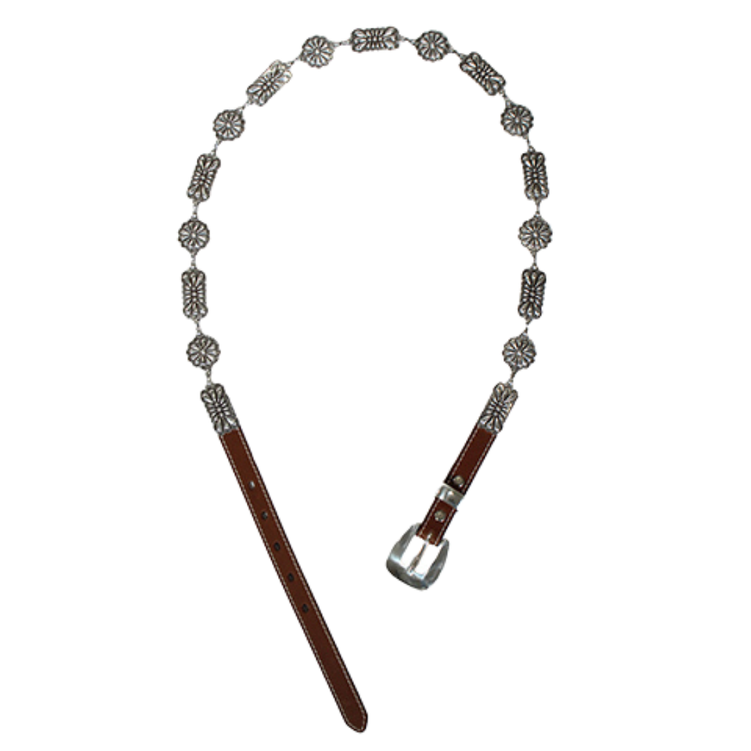 Angel Ranch Ladies Silver Rectangle Floral Concho Western Belt D140005236