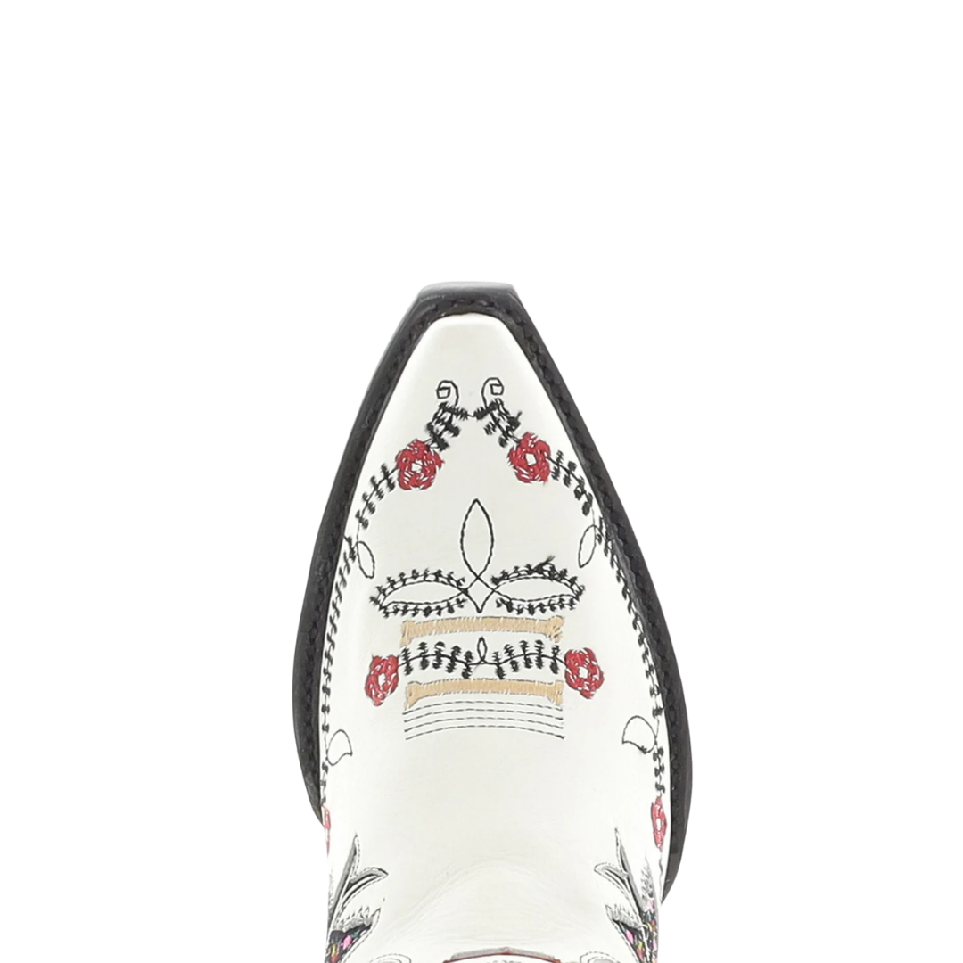 Old Gringo Ladies Dia De Los Muertos White Goat Leather Western Boot L4223-2