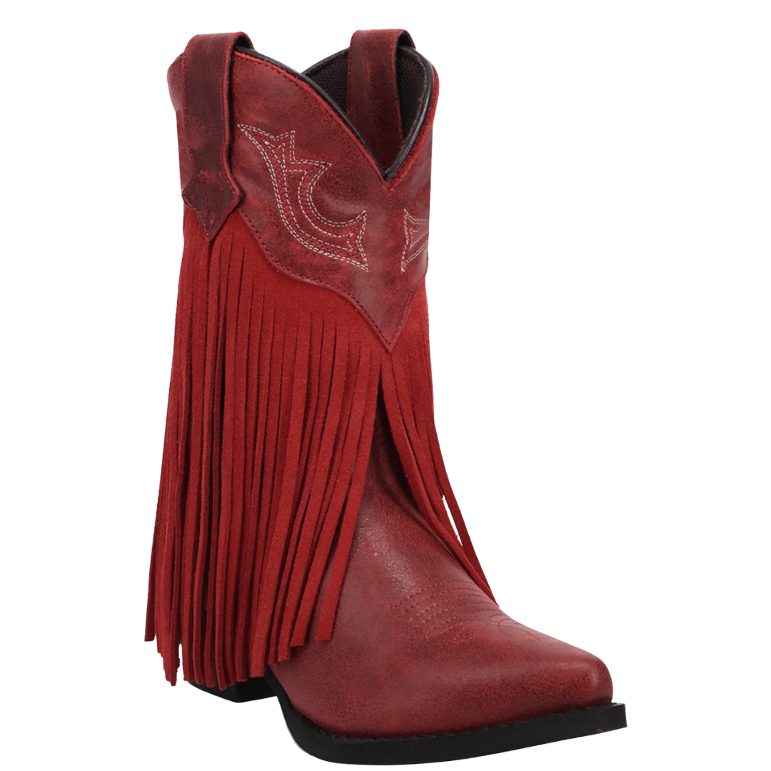 Dan Post Little Girl's Happy Trails Red Leather Western Boot DPC4021