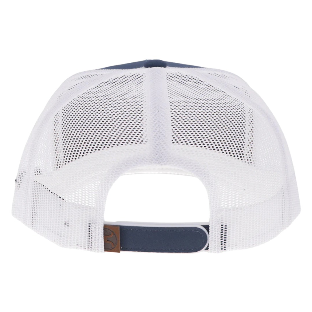 Hooey Liberty Roper Navy & White 1776 Leather Patch Trucker Cap 2655T-NVWH