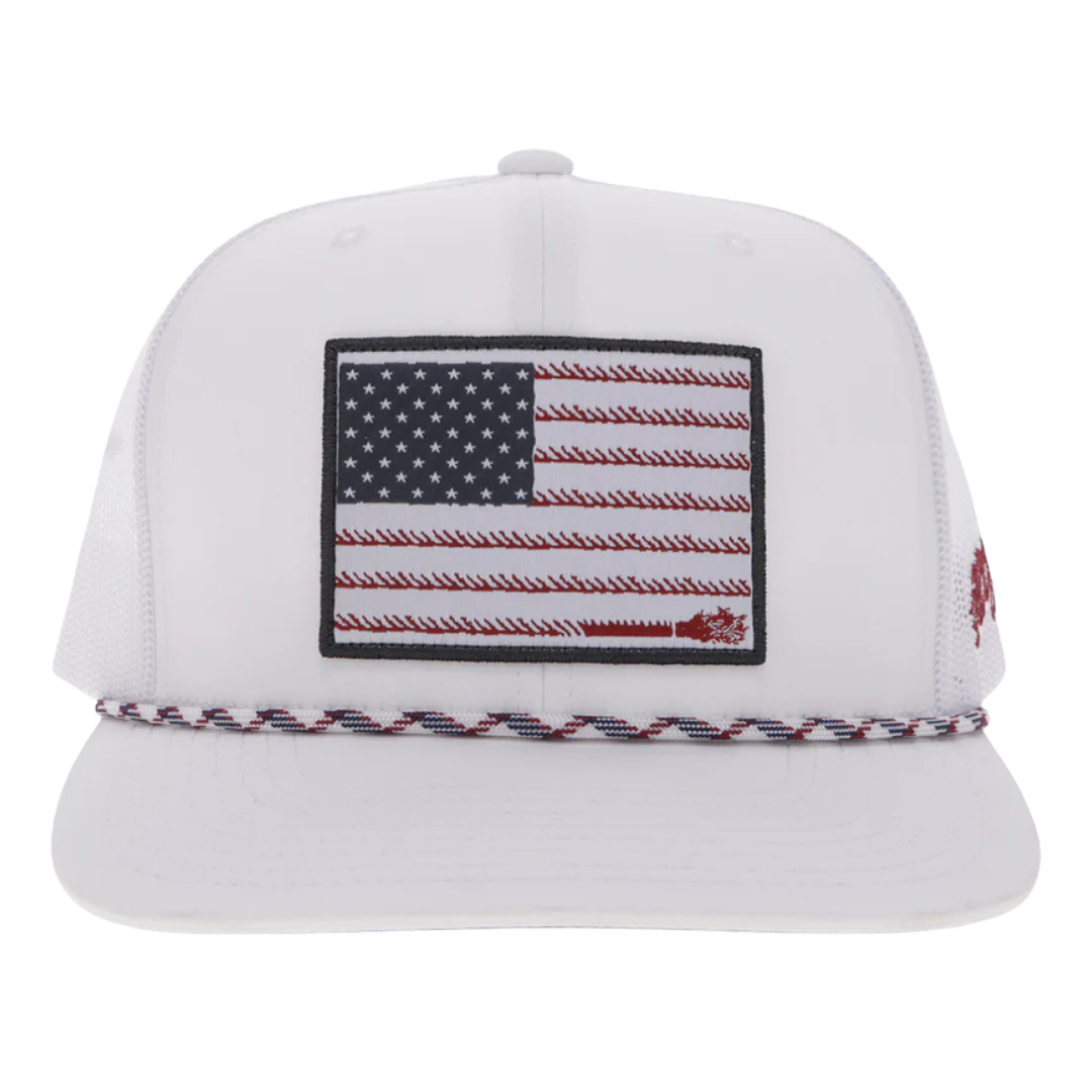 Hooey 'Liberty Roper' White Flag Patch Trucker Cap 2610T-WH