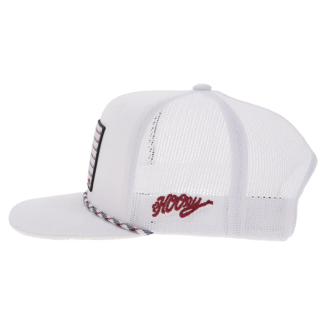 Hooey 'Liberty Roper' White Flag Patch Trucker Cap 2610T-WH