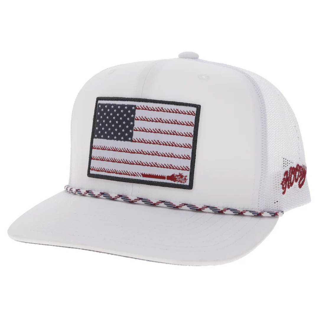 Hooey 'Liberty Roper' White Flag Patch Trucker Cap 2610T-WH