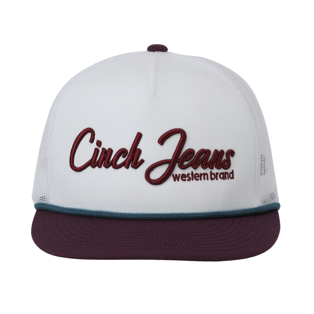 Cinch Men's White 5 Panel Trucker Cap MCC0600616
