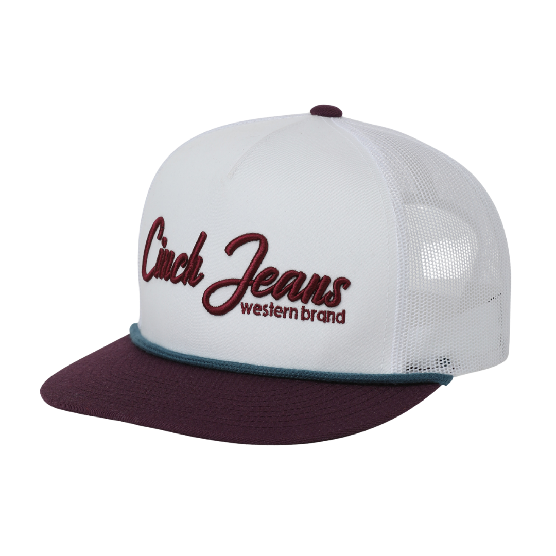 Cinch Men's White 5 Panel Trucker Cap MCC0600616