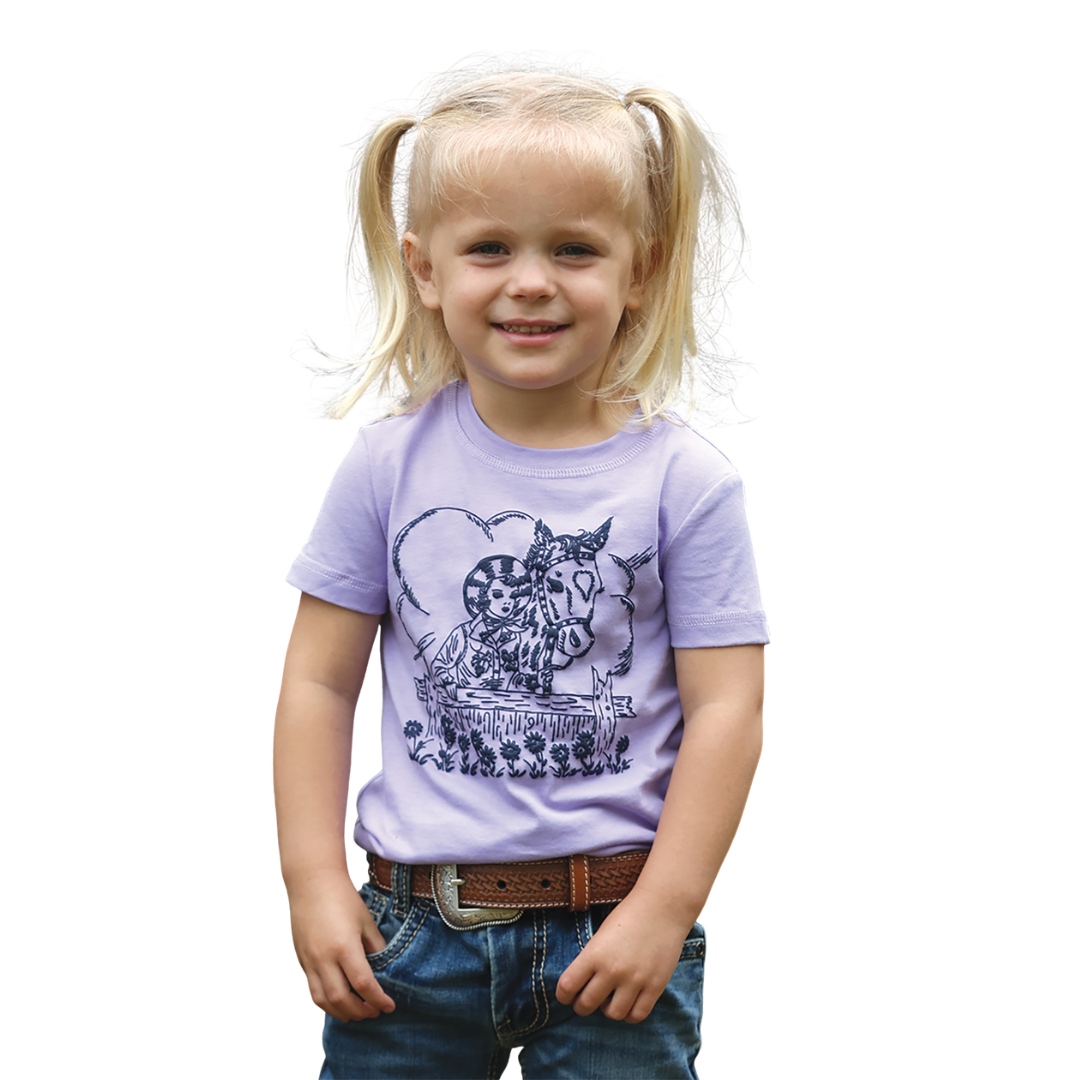 Cinch Girl's Toddler Lilac Graphic T-Shirt CTK6851043