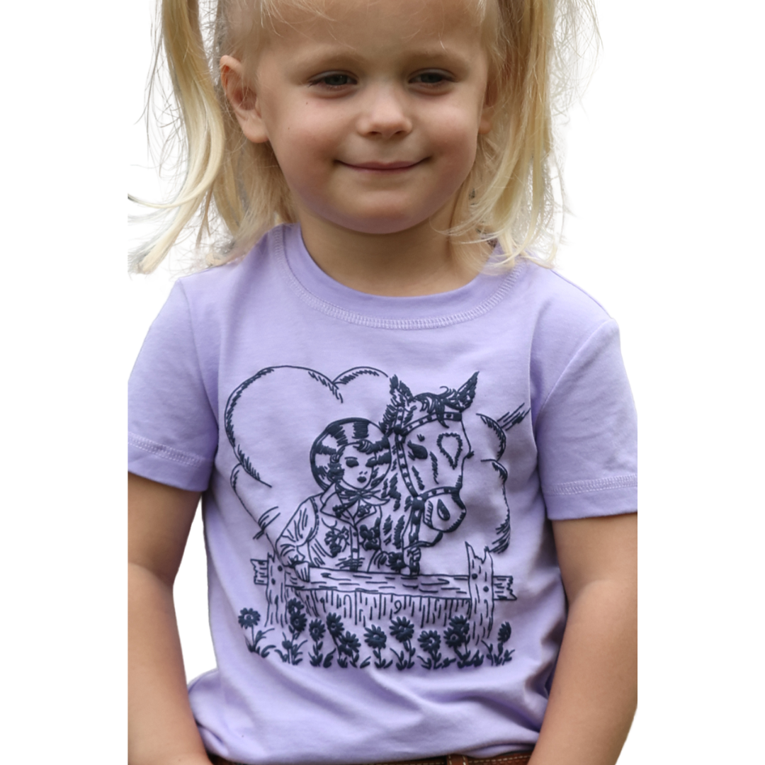 Cinch Girl's Toddler Lilac Graphic T-Shirt CTK6851043