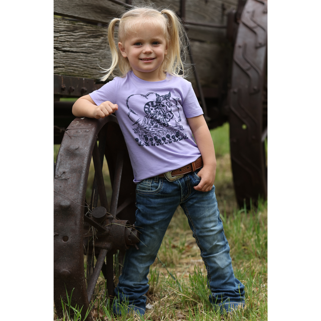 Cinch Girl's Toddler Lilac Graphic T-Shirt CTK6851043