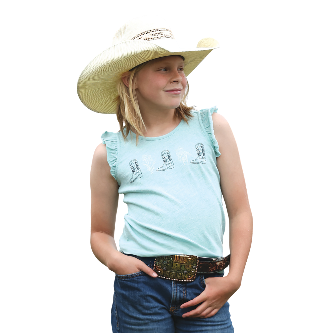 Cinch Girl's Youth Light Blue Tank-Top CTK8530003