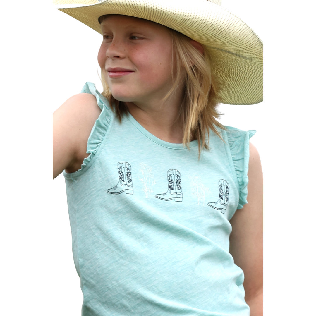 Cinch Girl's Youth Light Blue Tank-Top CTK8530003