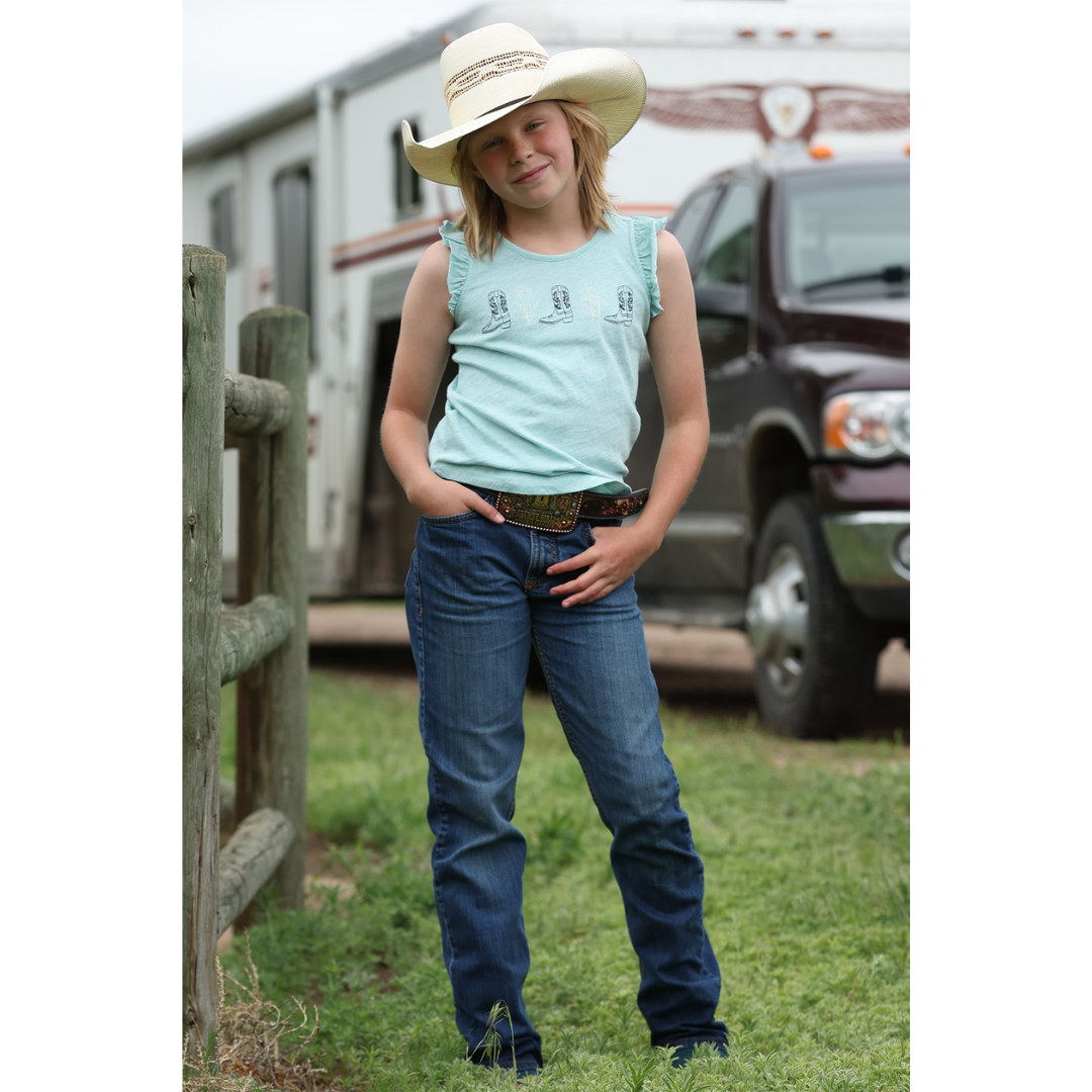 Cinch Girl's Youth Light Blue Tank-Top CTK8530003