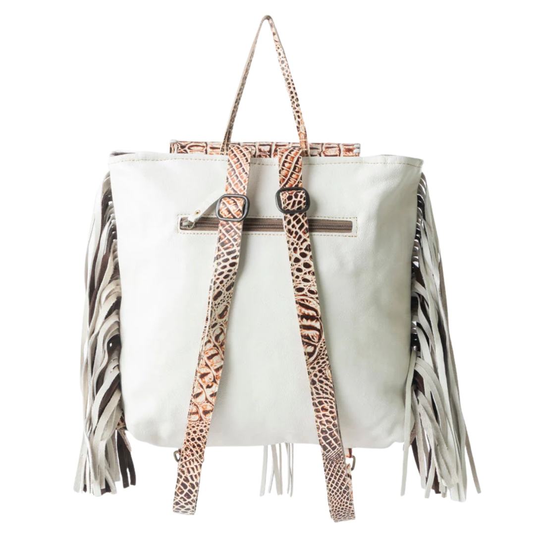 Myra Bag Grey Smokey Backpack Leather & Harion Bag S-6215
